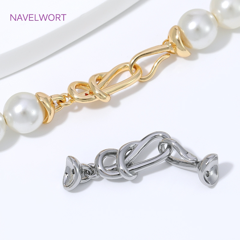 Jewelry Making Knots For Clasps - 18K vergoldeter Infinity-Knoten-Verbinder mit Endkappen, Messing-Perlenverschluss