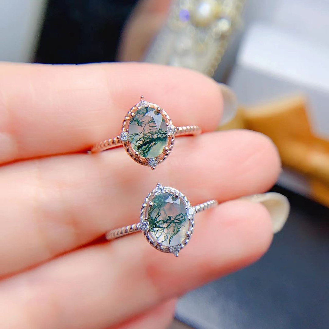 Jewelry Making University - Naturstein Ozean Wasser Moos Achate Ringe