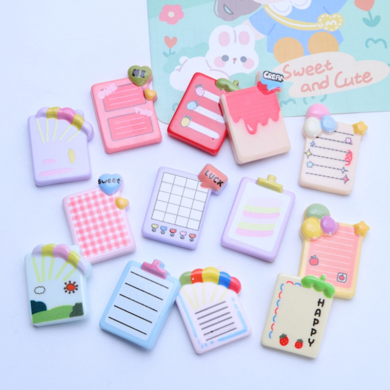 Jewelry Making Notes - 10 Stück süße Briefpapier-Harz-Notiztafel-Cabochons mit flacher