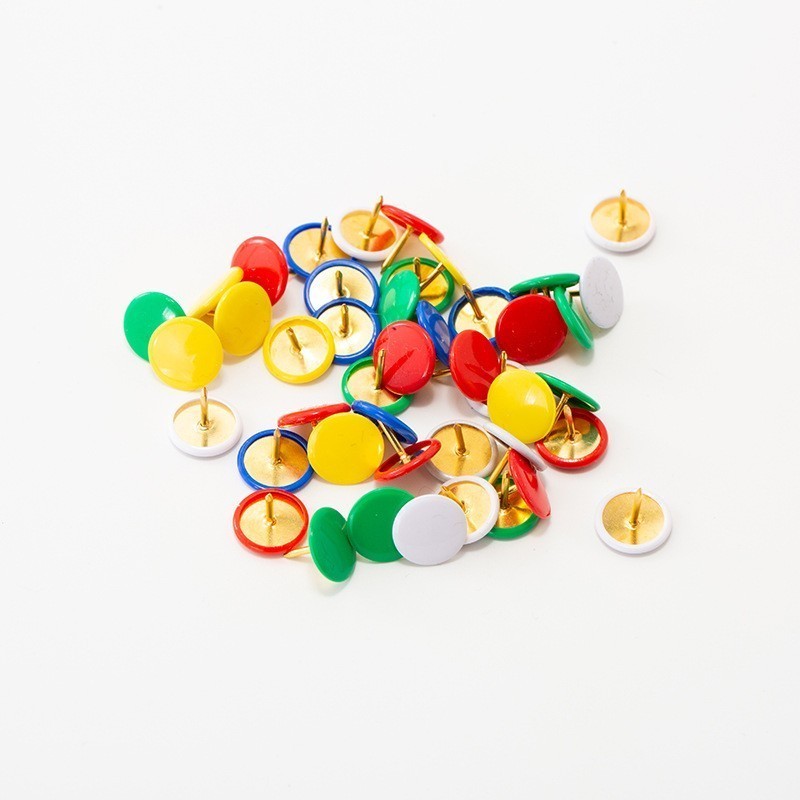 Head Pin Assorted - 200 Stück runde Reißzwecken, weich beschichteter