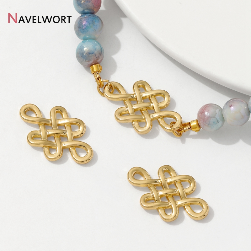 Jewelry Making Knots - 18K vergoldete Messing-Metall-Anhänger mit chinesischem Knoten,