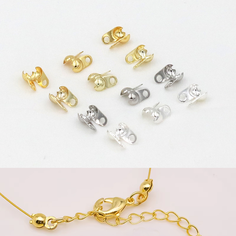 Jewelry Making Knots - 18K vergoldete Kalotten-Perlenenden, Knotenabdeckungen, Crimp-Endverbinder für