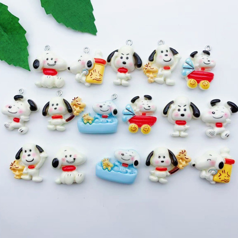 Jewelry Making Earrings - 12 Stück Cartoon-Hunde-Anhänger aus Kunstharz, DIY-Schmuckherstellung,