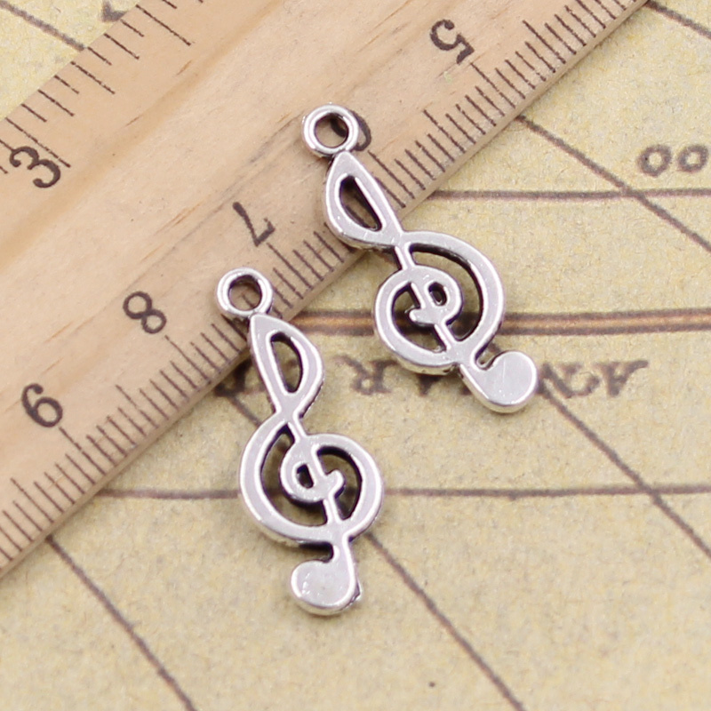 Jewelry Making Notes - 40pcs Charms Musical Hinweis 26x10mm Tibetischen