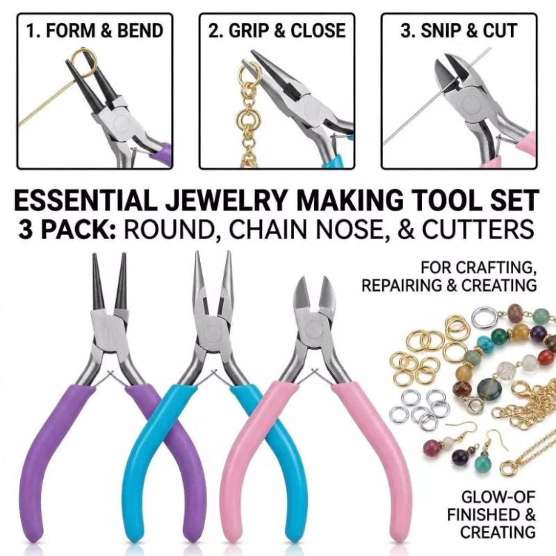 Jewelry Making Classes - Schmuckherstellungs-Zangenwerkzeug-Set mit rutschfesten Griffen aus Edelstahl