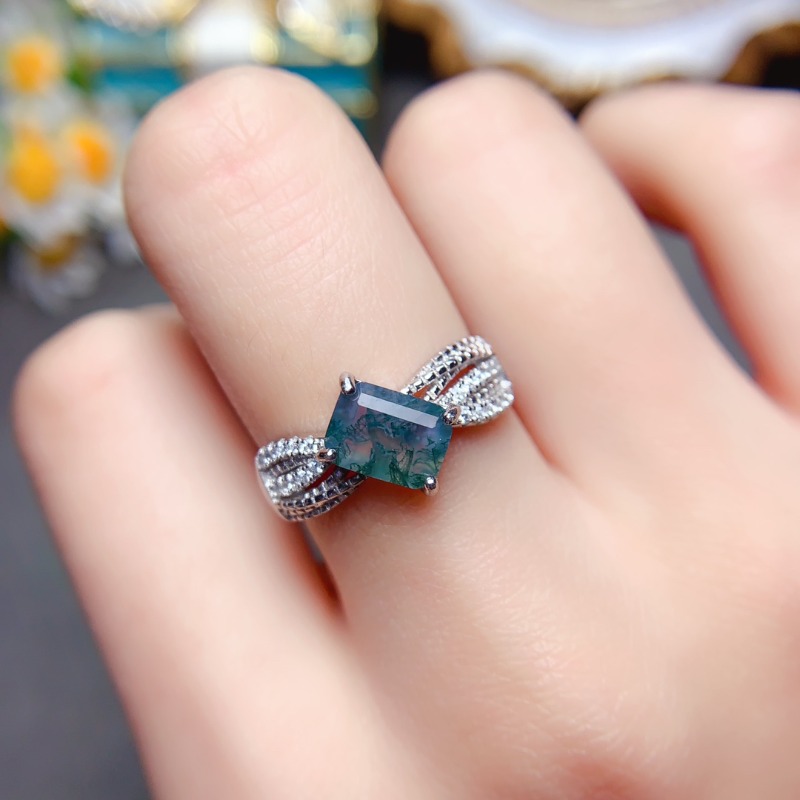 Jewelry Making University - Luxus imagic Naturstein Moos Achat Ringe