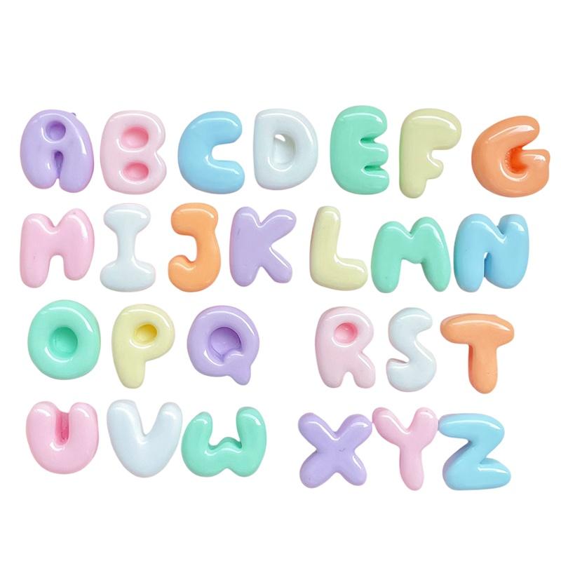 Jewelry Making Classes - Harz-Alphabet-Buchstabenanhänger 26 Stück Niedliches Pastell-Bubble-Design Komplettes