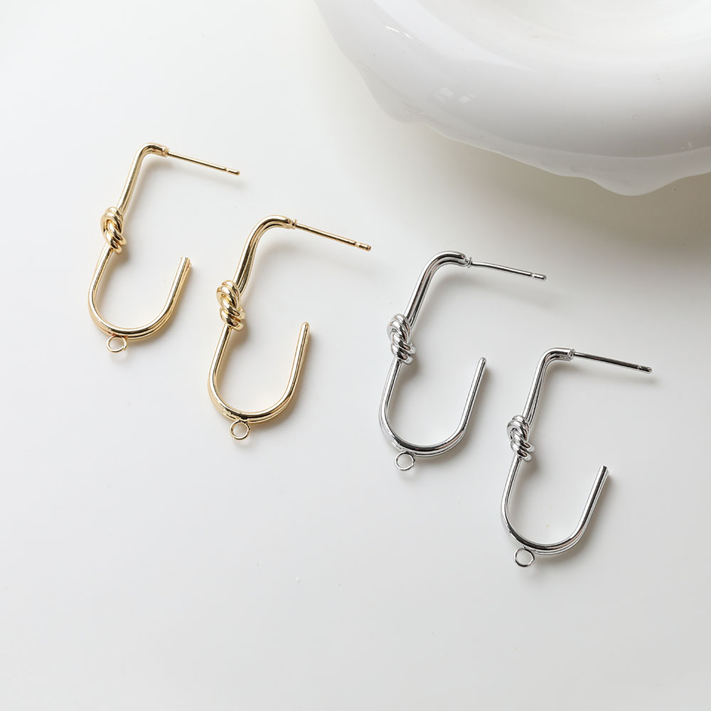 Jewelry Making Knots - 2 Stück zierliche U-förmige geknotete Ohrstecker