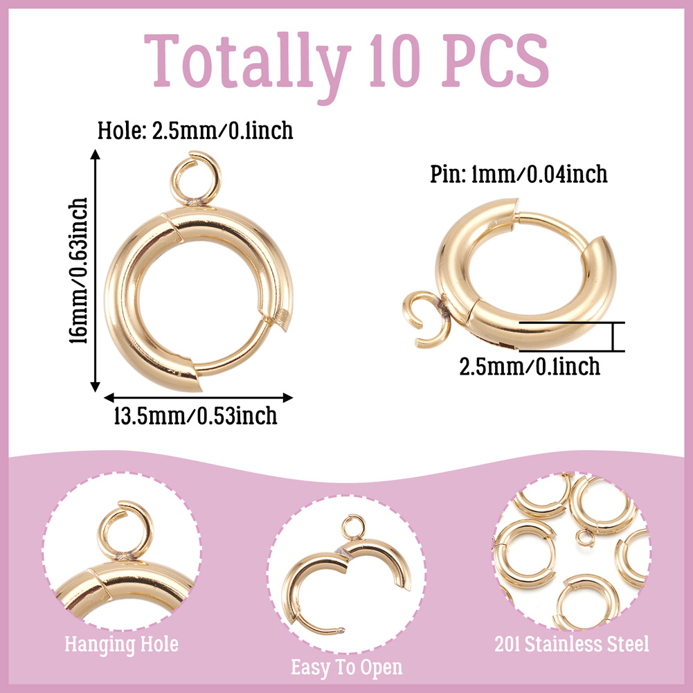 10 Stück 201 Edelstahl Huggie- – Jewelry Making Knots Bewertung und Preis